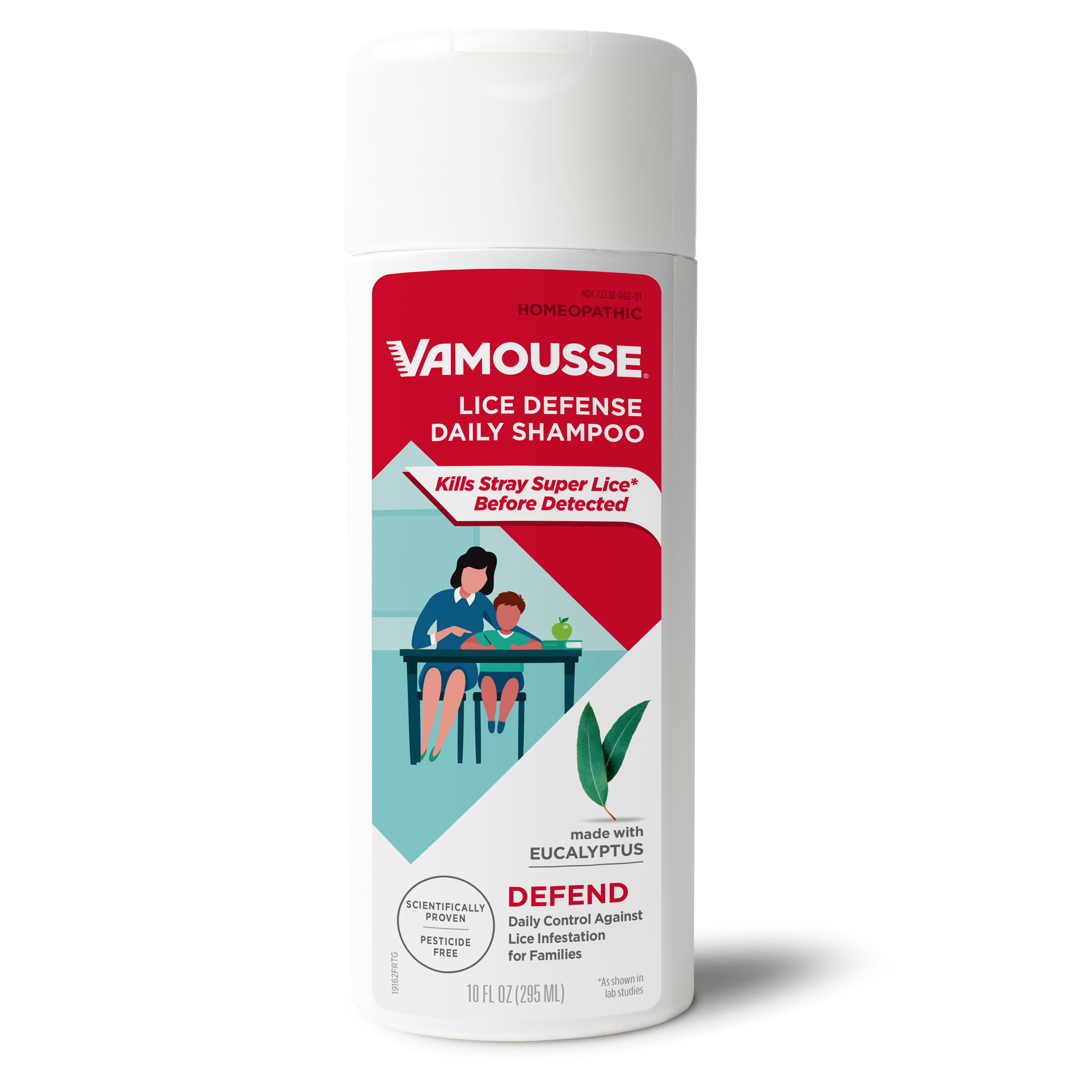 Vamousse Lice Defense Daily Shampoo, Super Lice Killing and Prevention, 10  fl. oz. 